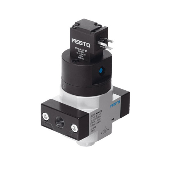 HEE-1/4-D-MINI-24 Festo Solenoid Operated On/Off Dump Valve - 1/4 BSP / 24V DC 