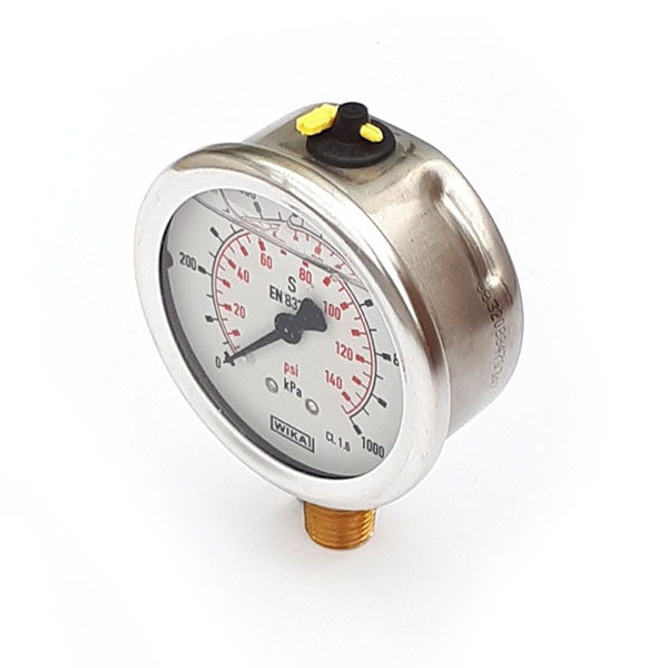 GW63-0.6-1/4-B-P/K 63mm 60 KPA Pressure Gauge Liquid Filled