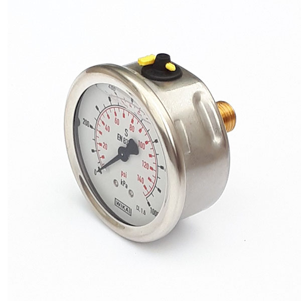 GW63-2.5-1/4-R-P/K 63mm 250 KPA Pressure Gauge Liquid Filled