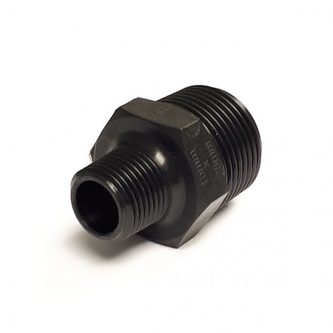 PRHN1510 1/2 - 3/8 BSP Plastic Reducing Hex Nipple