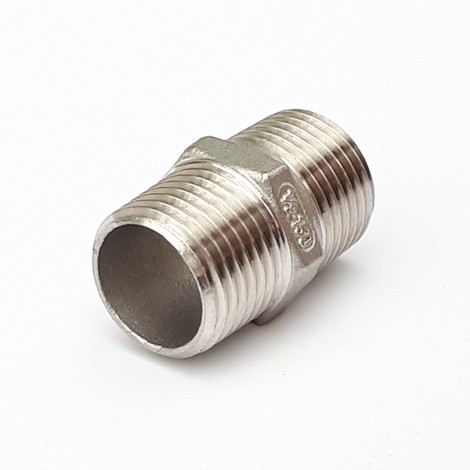 SHN50NPT/BSP 2 Inch NPT - 2 Inch BSP Stainless Hex Nipple Adaptor